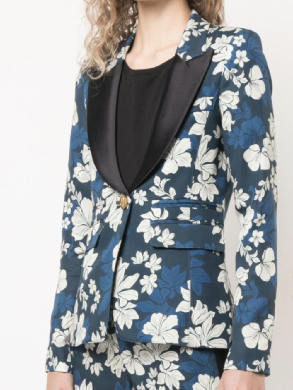 Smythe S19 Blue Hawaii Blocked Peaked Lapel Blazer